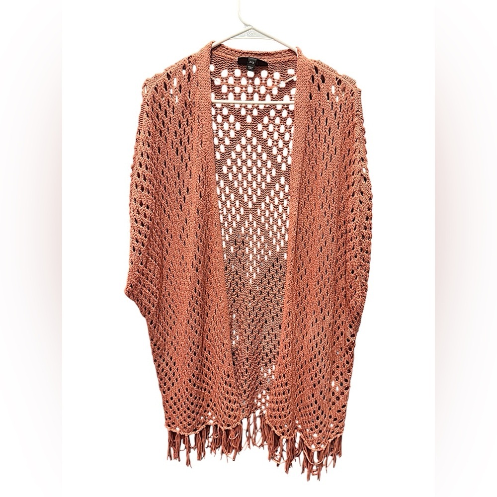 Lane Bryant Crochet Fringe Cardigan - Rust